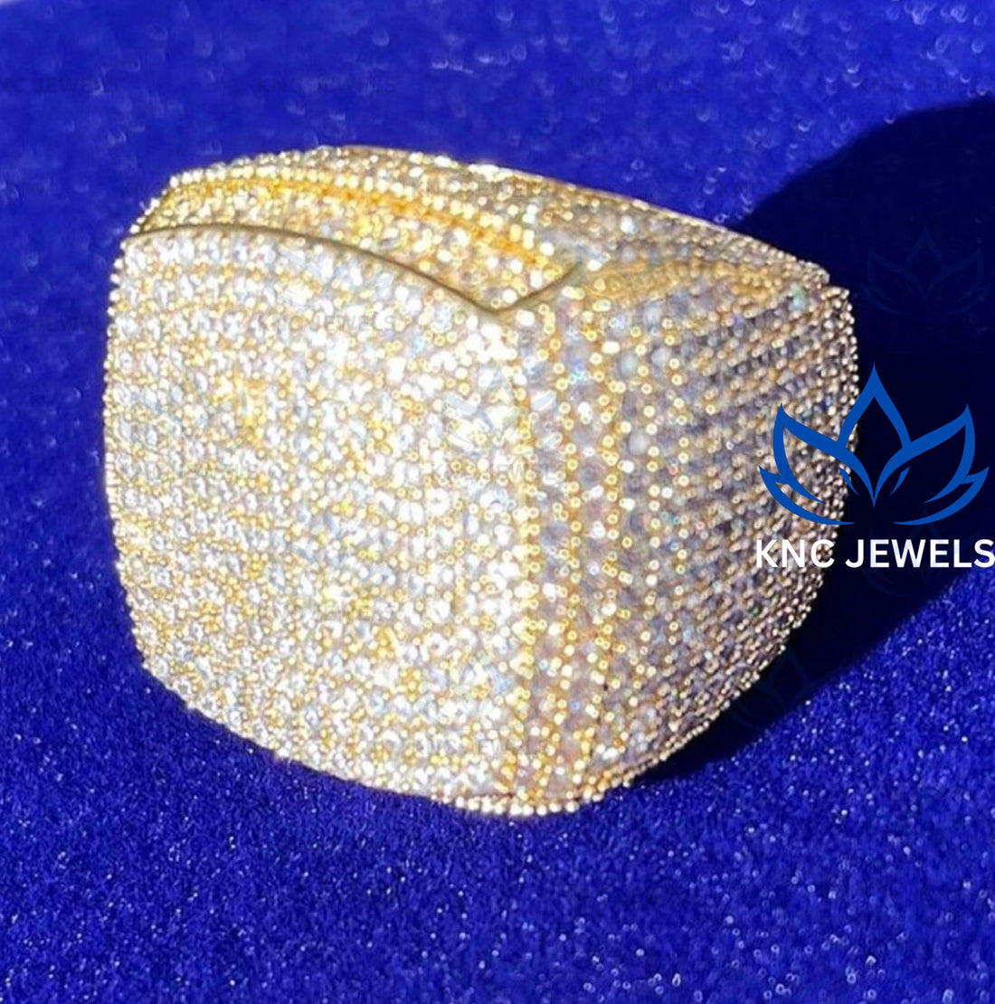 Moissanite Mens Ring 925 Sterling Silver 8.5ctw Hip Hop Iced Out VVS1 Wedding Band Statement Ring Boyfriend Gift For Him