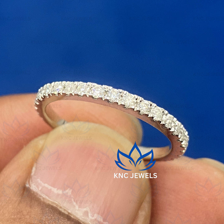 Lab Grown Diamond Eternity Band Ring | 14K Gold Wedding Band | Half Eternity Bridal Ring | Anniversary Gift for Her Diamond Stackable Ring