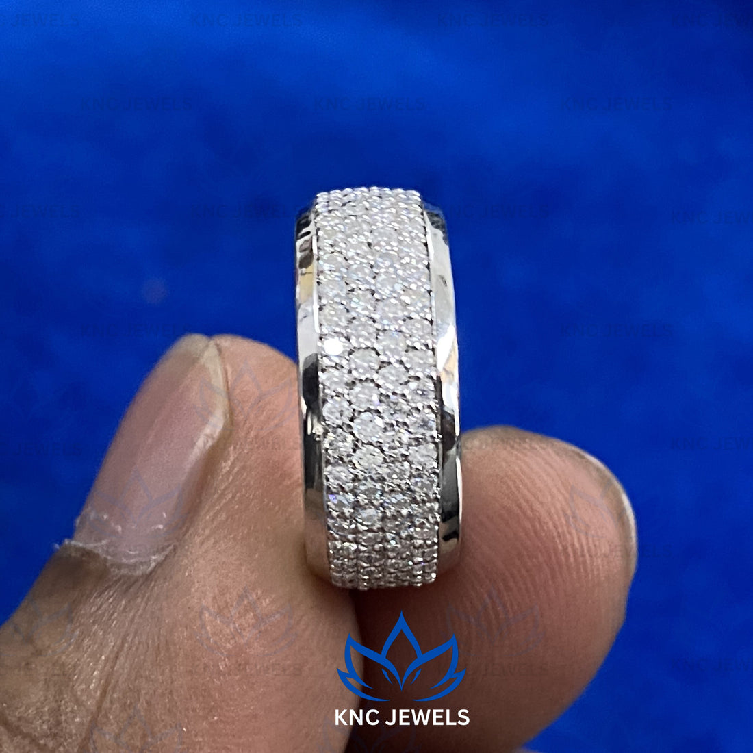 Mens Lab Grown Diamond Ring, Sterling Silver Wedding Band, Anniversary Gift For Him, Husband Gift, Luxury Wedding Jewelry