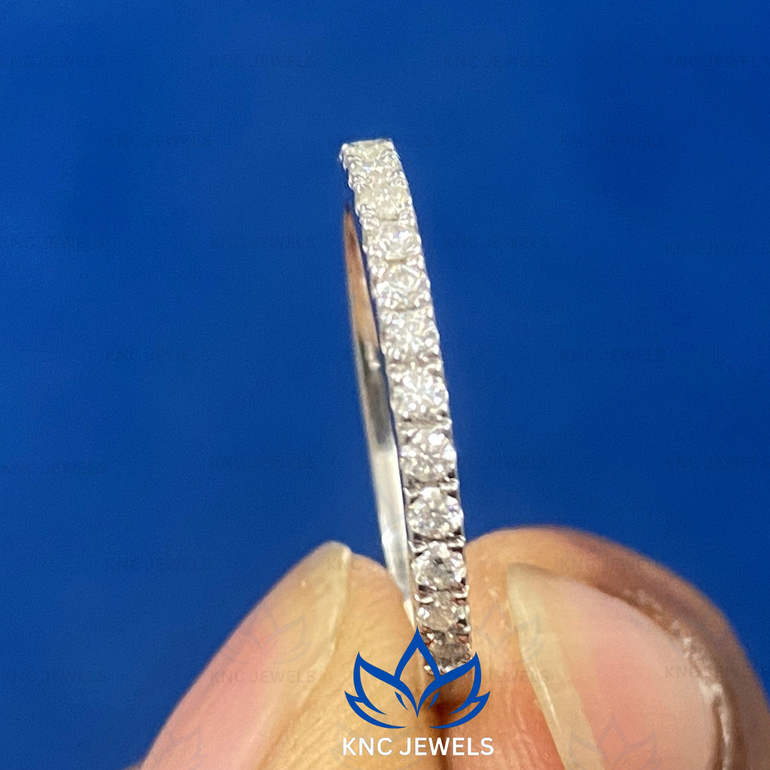 Lab Grown Diamond Eternity Band Ring | 14K Gold Wedding Band | Half Eternity Bridal Ring | Anniversary Gift for Her Diamond Stackable Ring