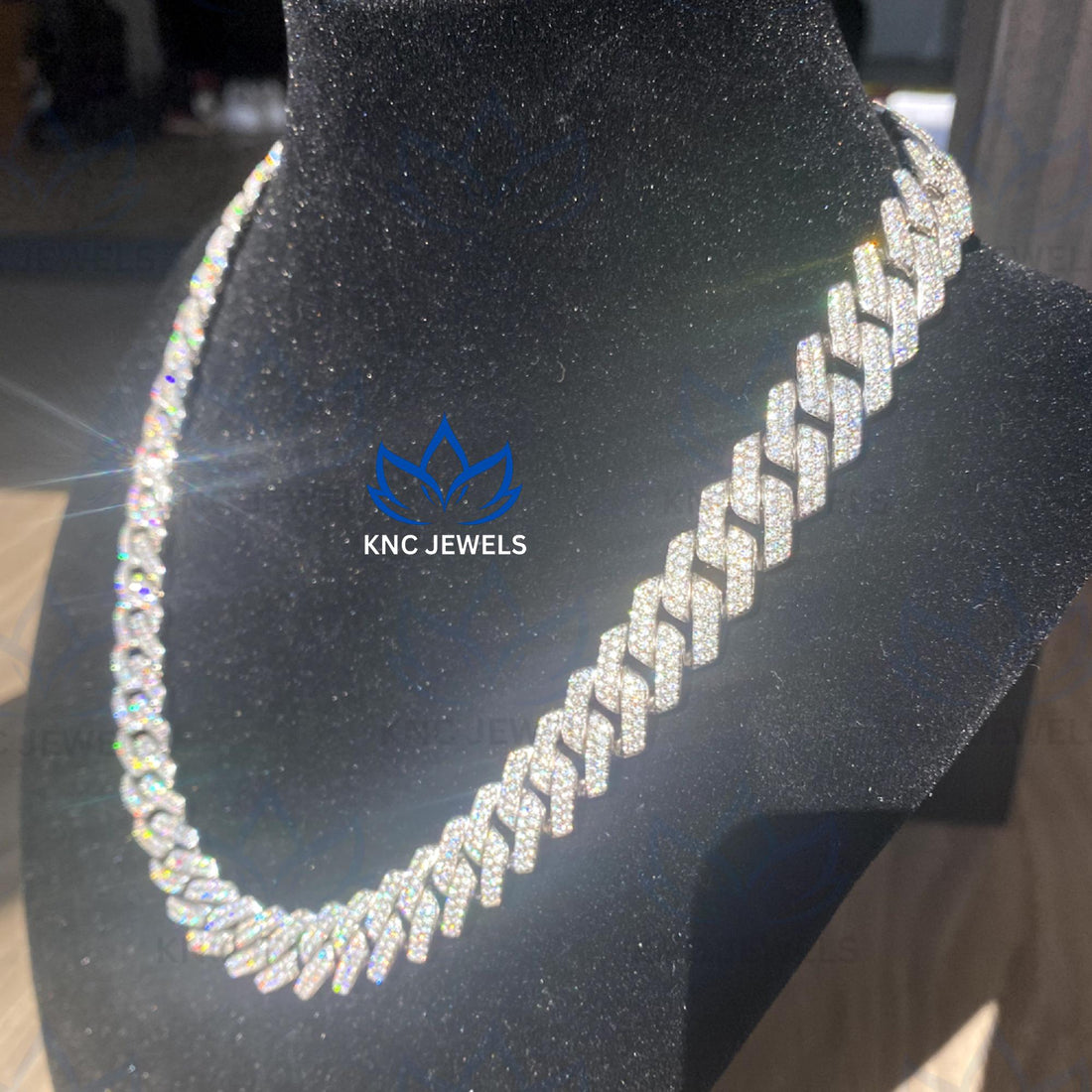 Lab Grown Diamond Cuban Link Necklace: Iced Out 925 Silver Unisex Chain
