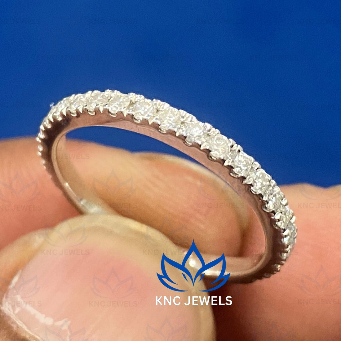 Lab Grown Diamond Eternity Band Ring | 14K Gold Wedding Band | Half Eternity Bridal Ring | Anniversary Gift for Her Diamond Stackable Ring