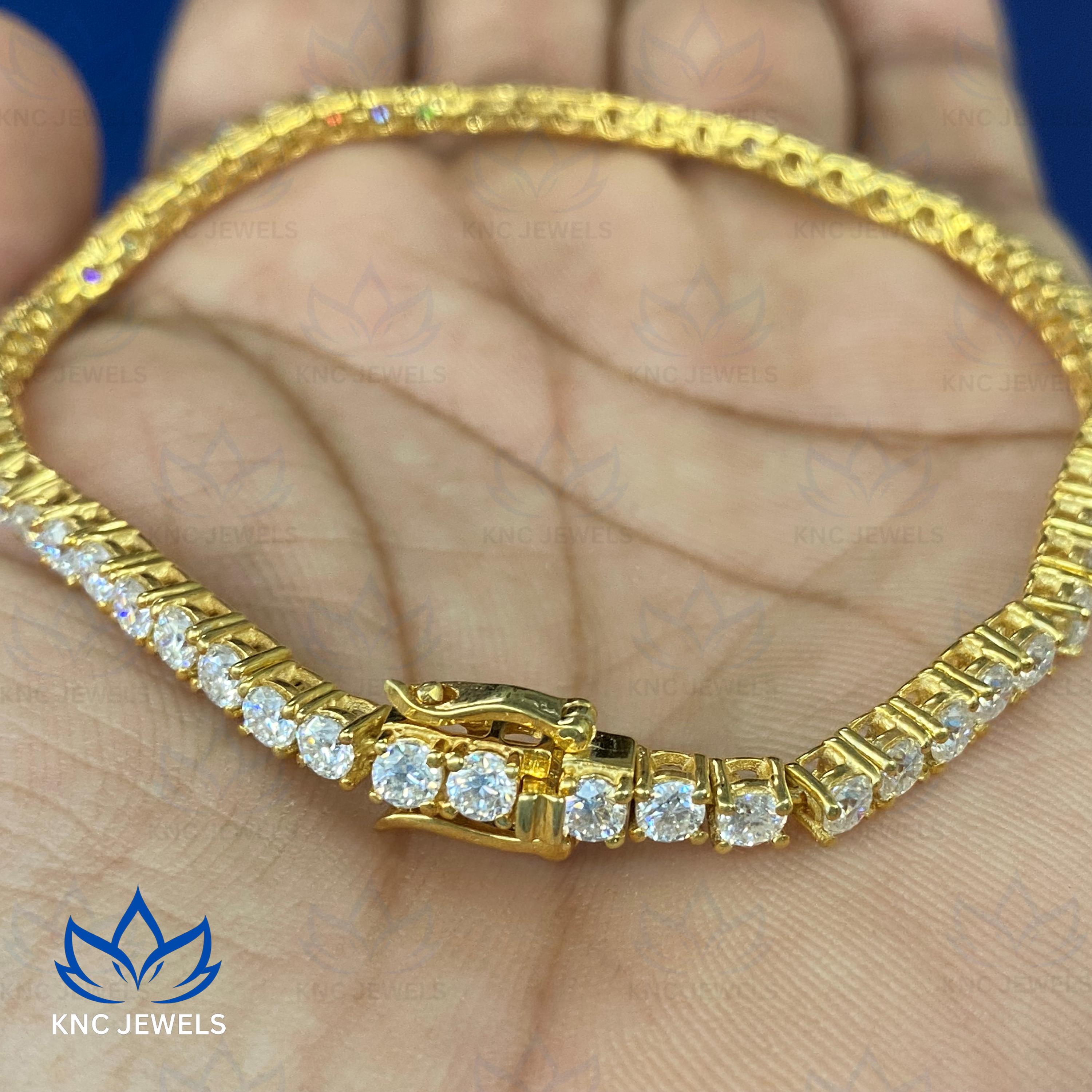 Lab Grown Diamond Tennis Bracelet, Gold/Silver Anniversary Bracelet