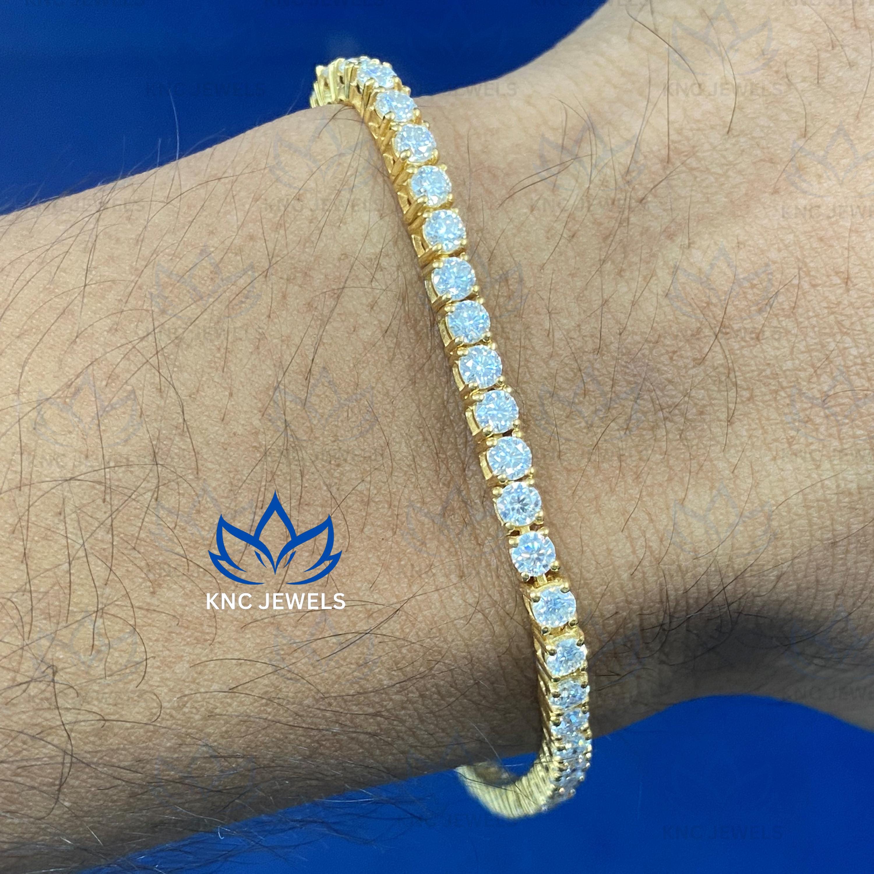 Lab Grown Diamond Tennis Bracelet, Gold/Silver Anniversary Bracelet