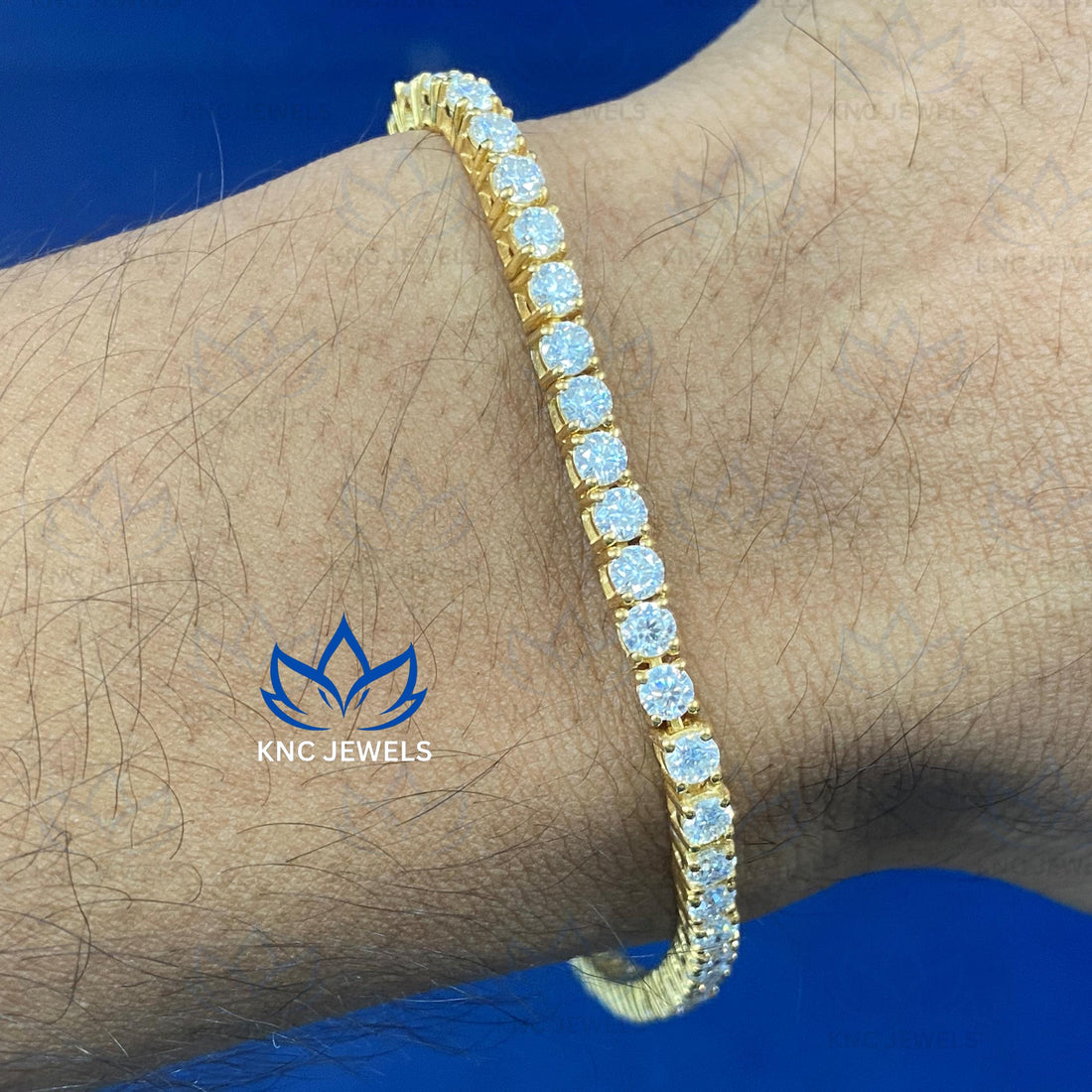 Lab Grown Diamond Tennis Bracelet, Gold/Silver Anniversary Bracelet