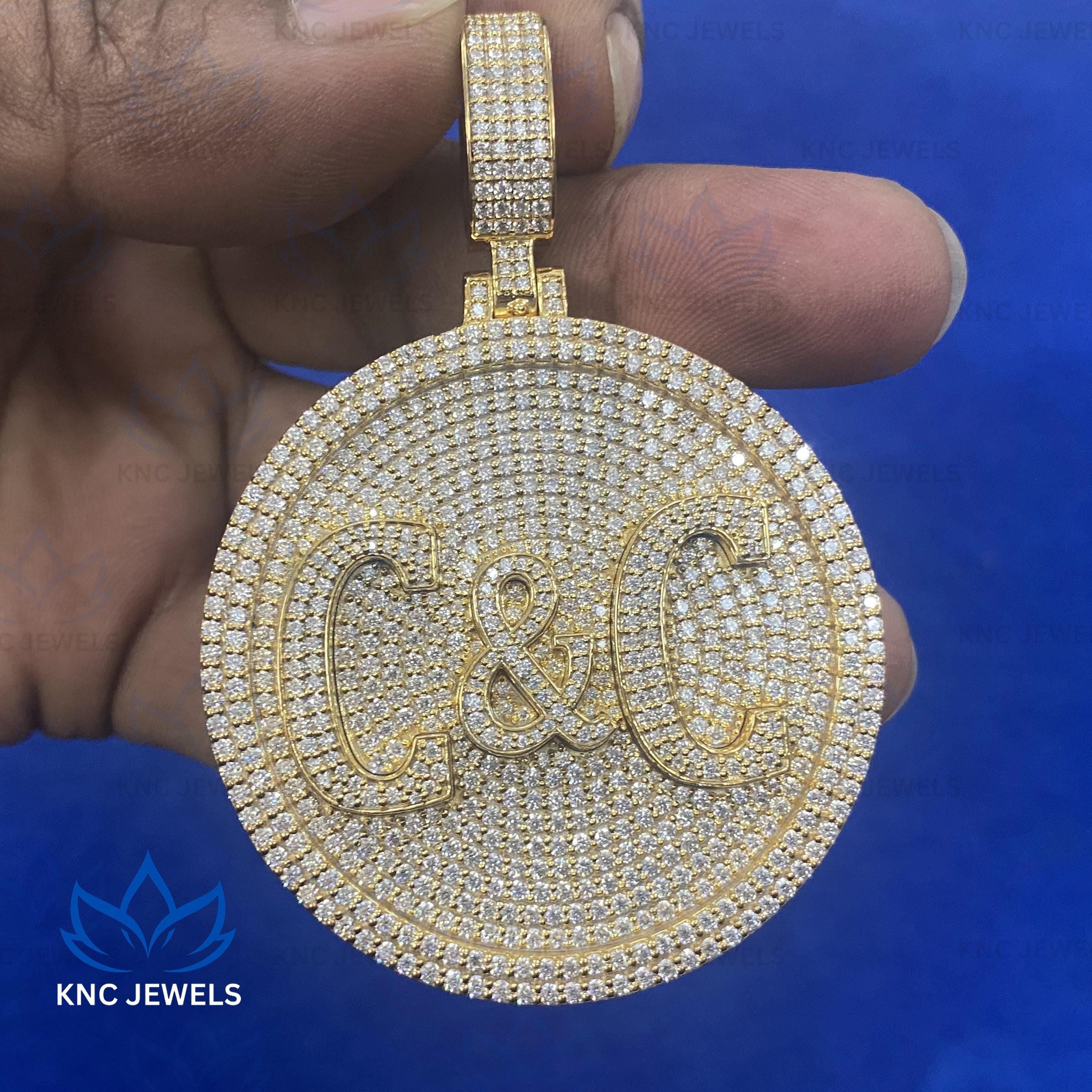 Lab Grown Diamond Initial Pendant: Iced Out Hip Hop Style, Sterling Silver