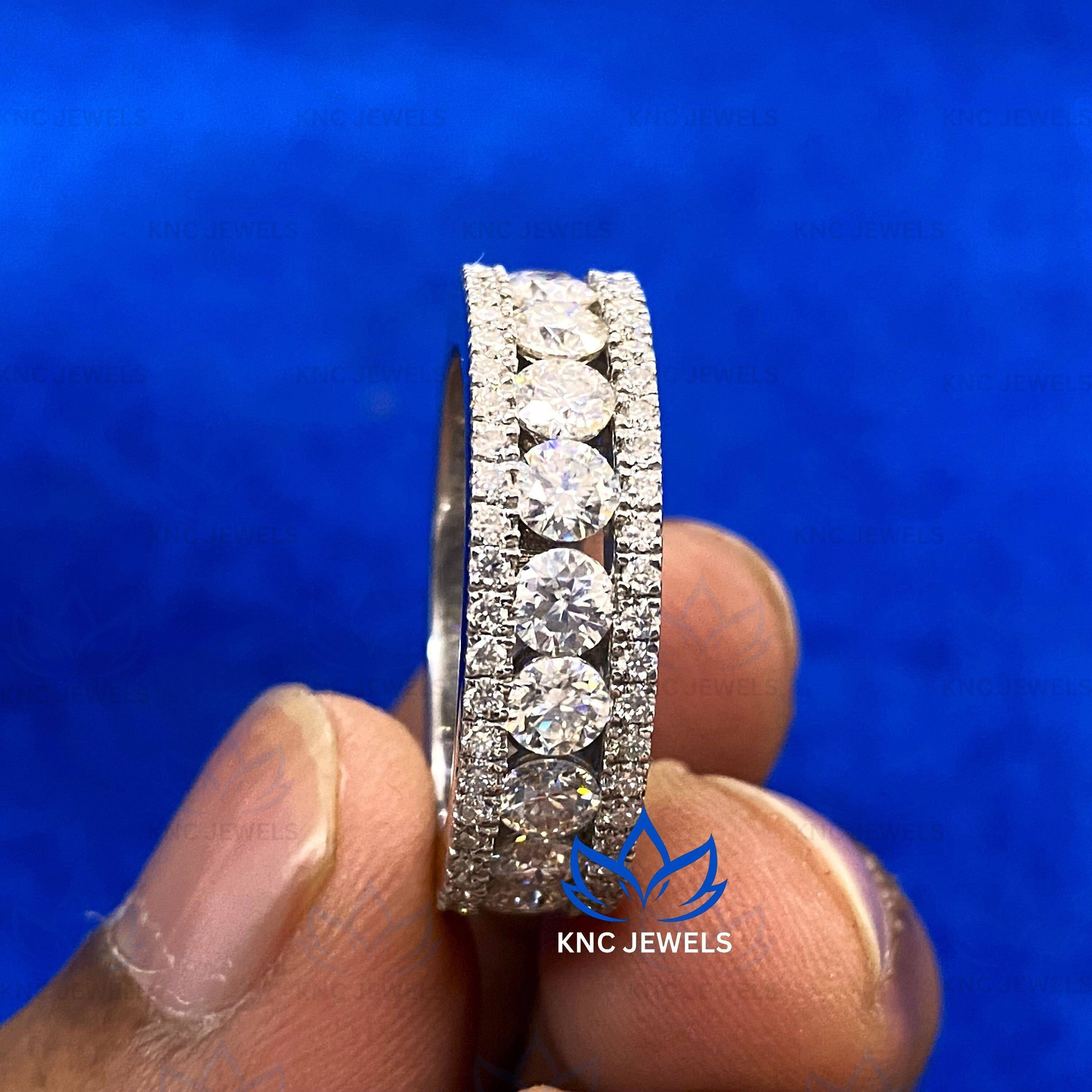 Lab Grown Diamond Eternity Band: 14K Gold Wedding Ring for Him