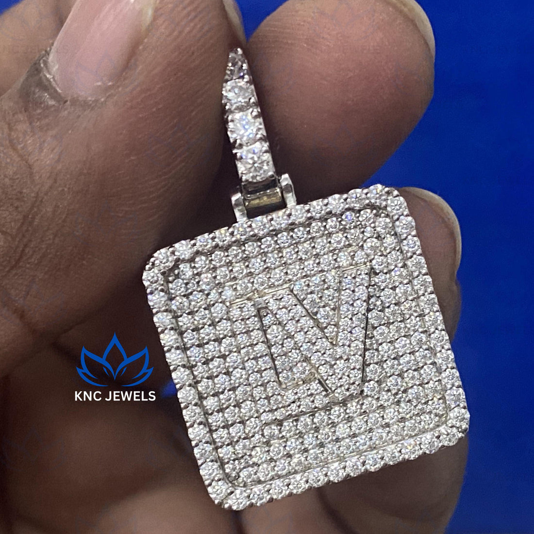 Lab Grown Diamond Initial Pendant: Iced Out Sterling Silver Hip Hop Jewelry