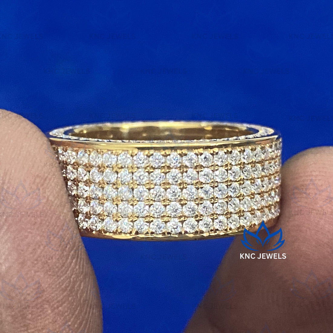 Lab Grown Diamond Eternity Band: Sterling Silver Men's Wedding Ring