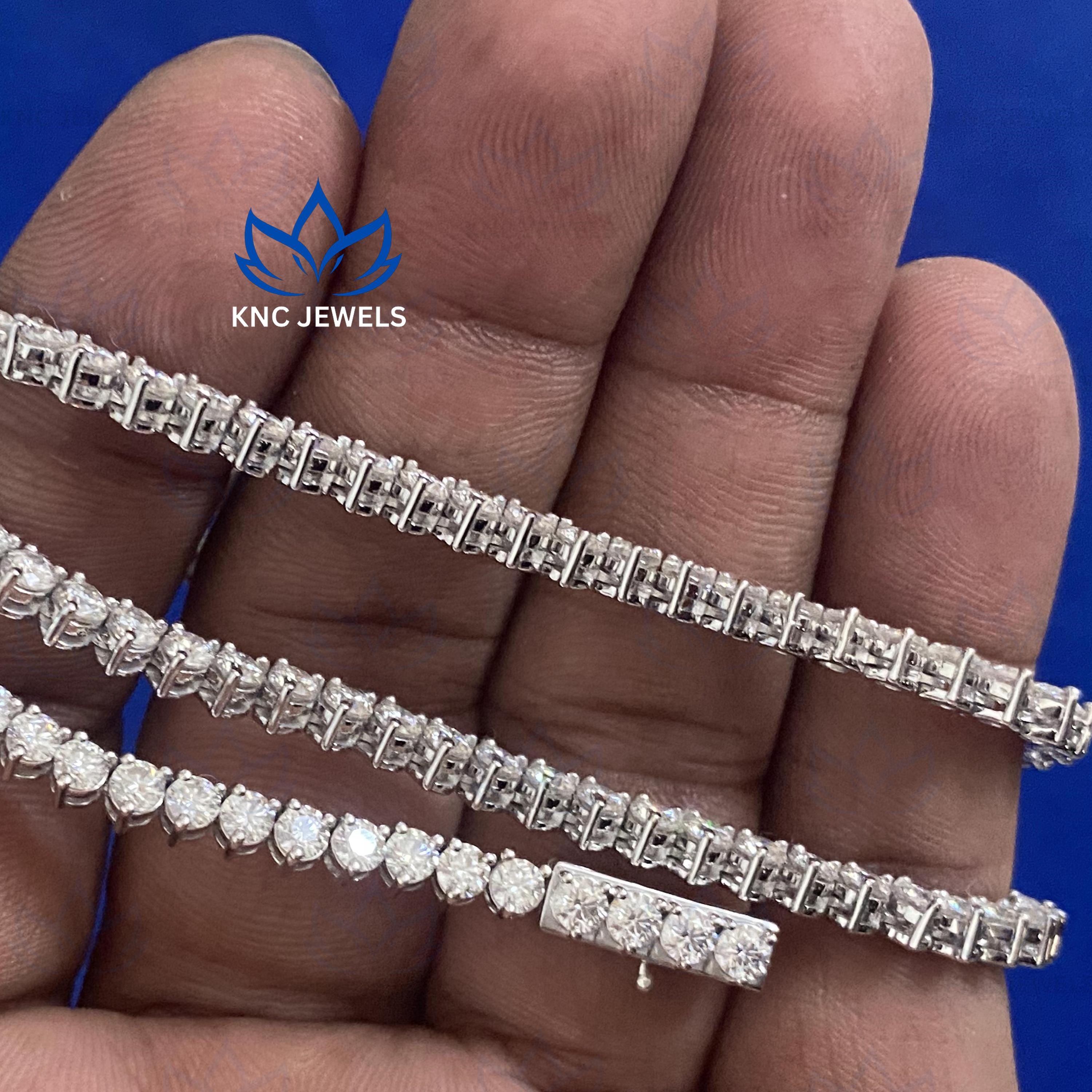 Lab Grown Diamond Tennis Necklace, Sterling Silver, Anniversary Gift