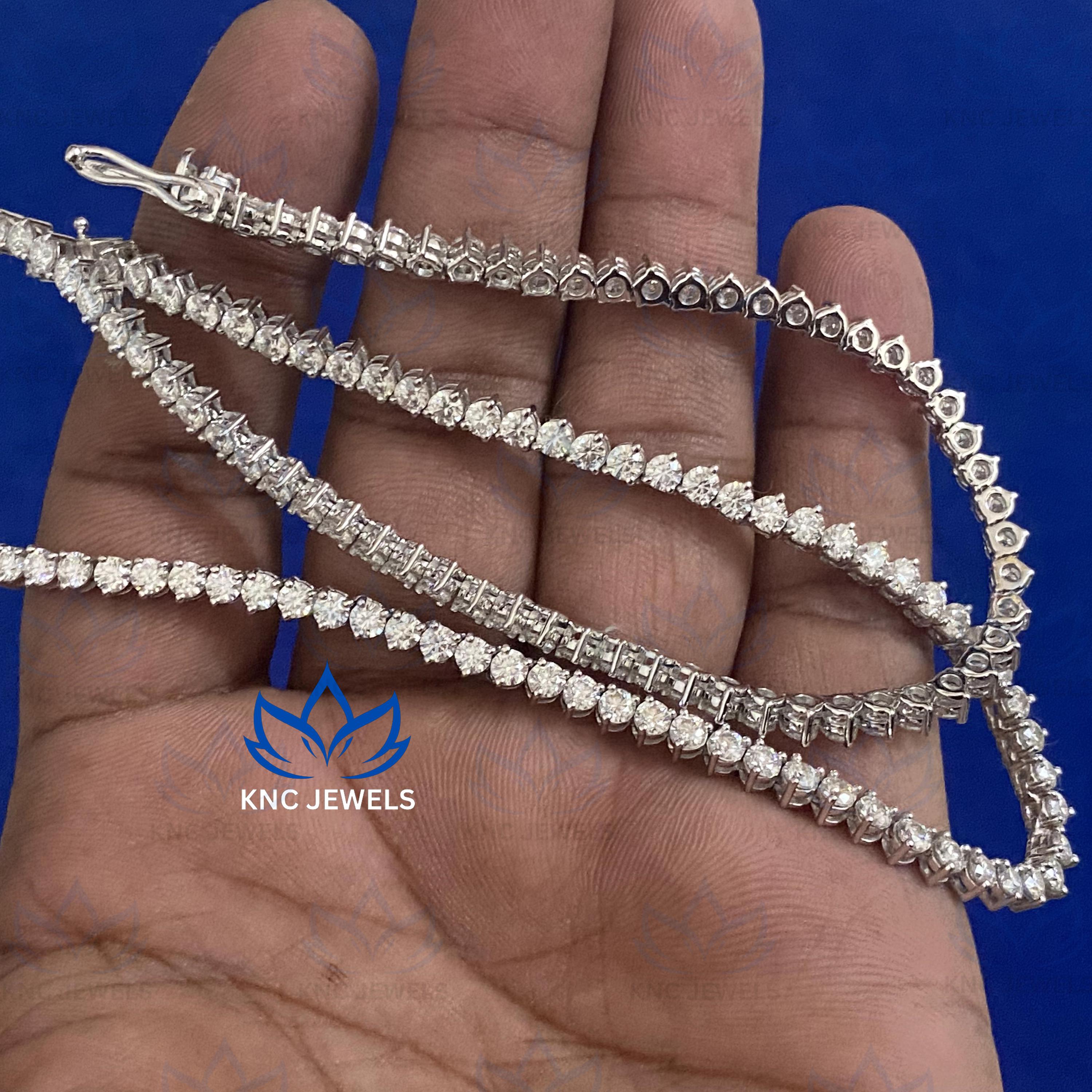 Lab Grown Diamond Tennis Necklace, Sterling Silver, Anniversary Gift