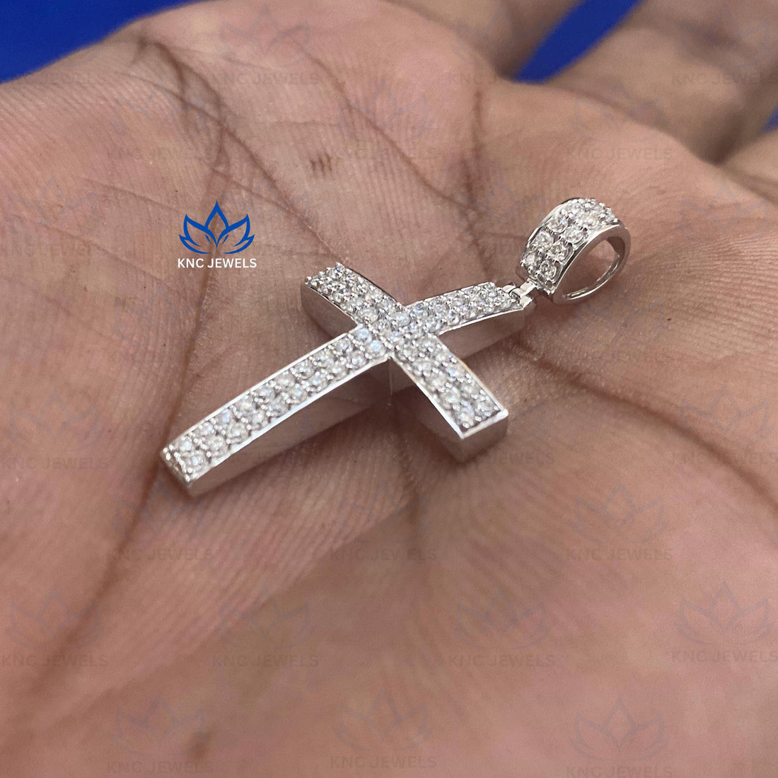 Moissanite Cross Pendant: Sterling Silver Gothic Necklace