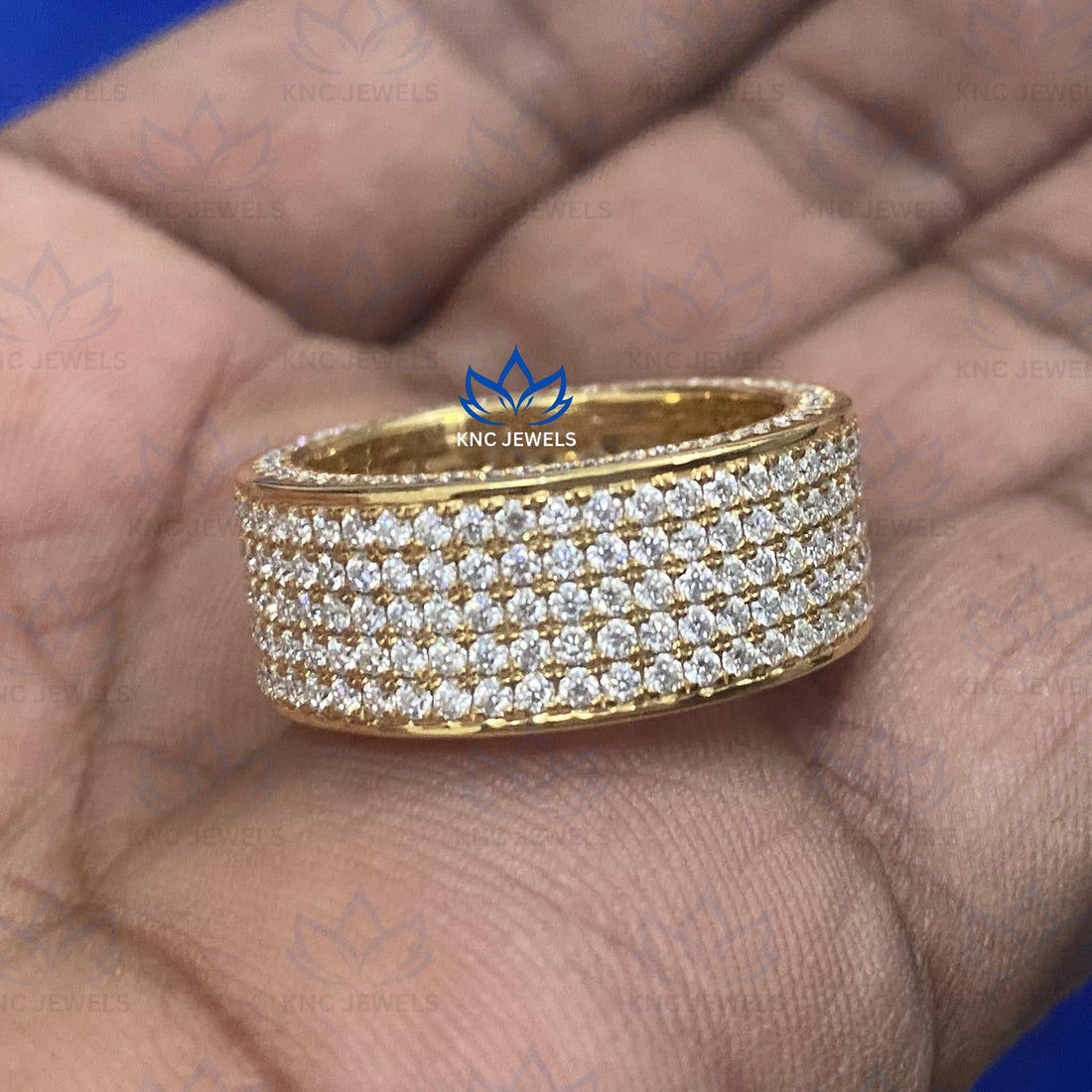 Lab Grown Diamond Eternity Band: Sterling Silver Men's Wedding Ring