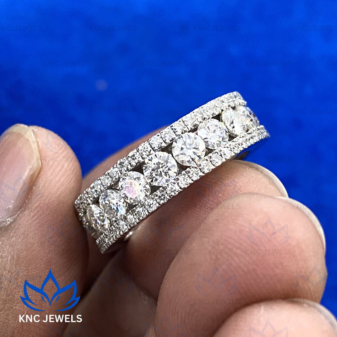 Lab Grown Diamond Eternity Band: 14K Gold Wedding Ring for Him