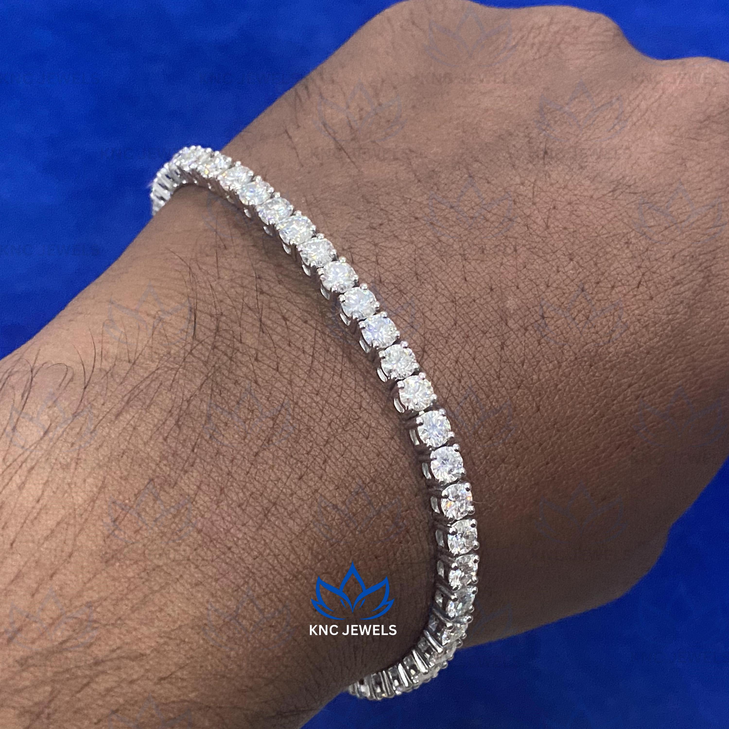 Lab Grown Diamond Tennis Bracelet, 14K White Gold, VVS/VS Anniversary Gift