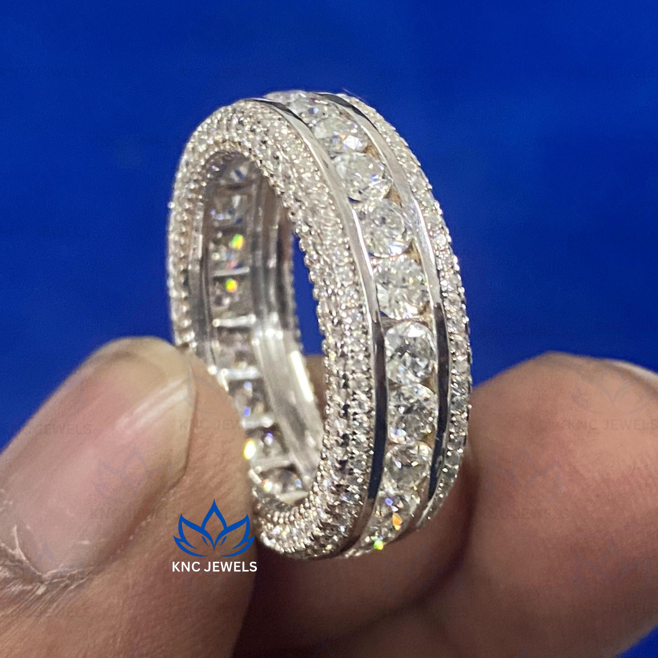 3.50ct Lab Grown Diamond Eternity Band: 14K White Gold Wedding Ring