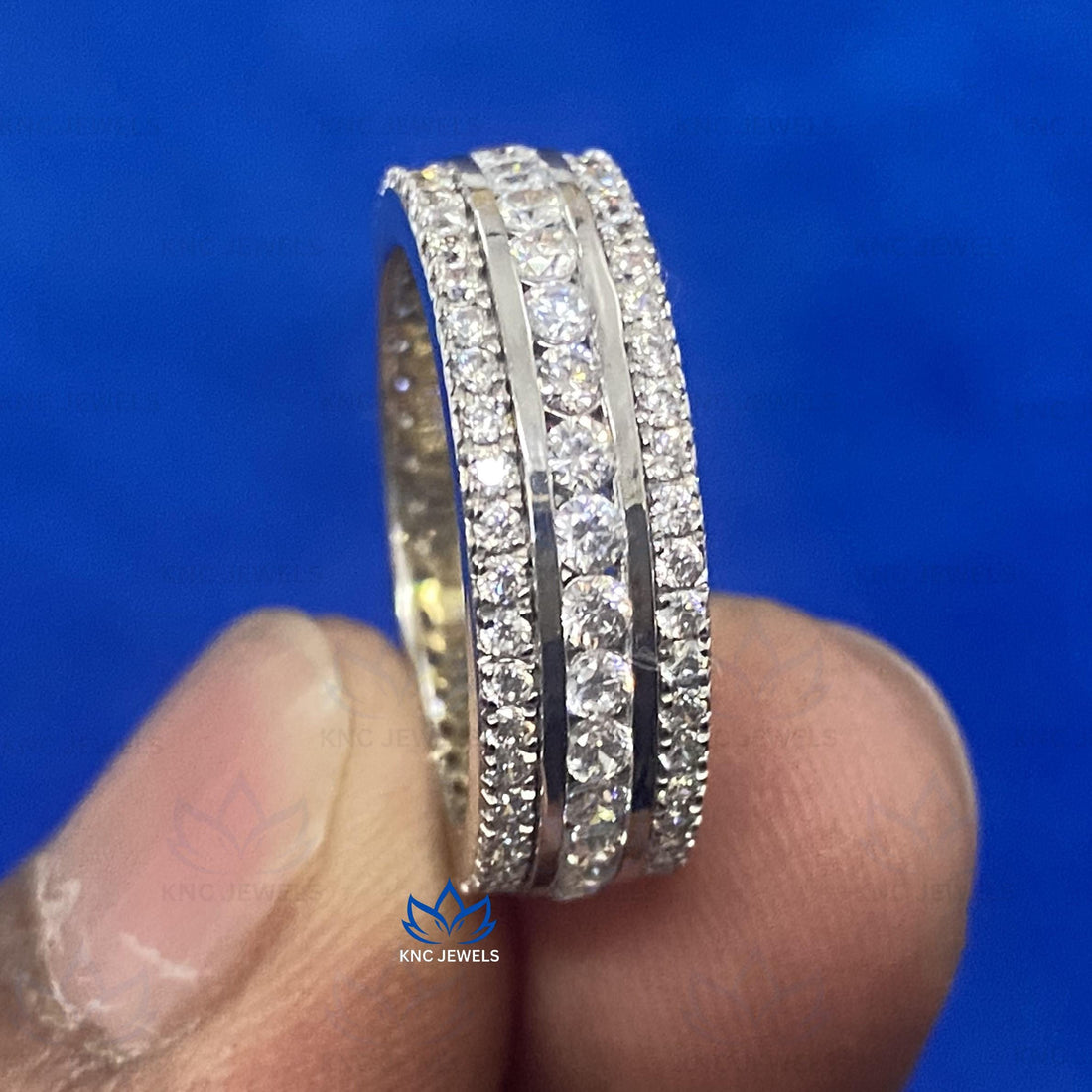 2 CT Lab Grown Diamond Eternity Band: 14K White Gold Wedding Ring