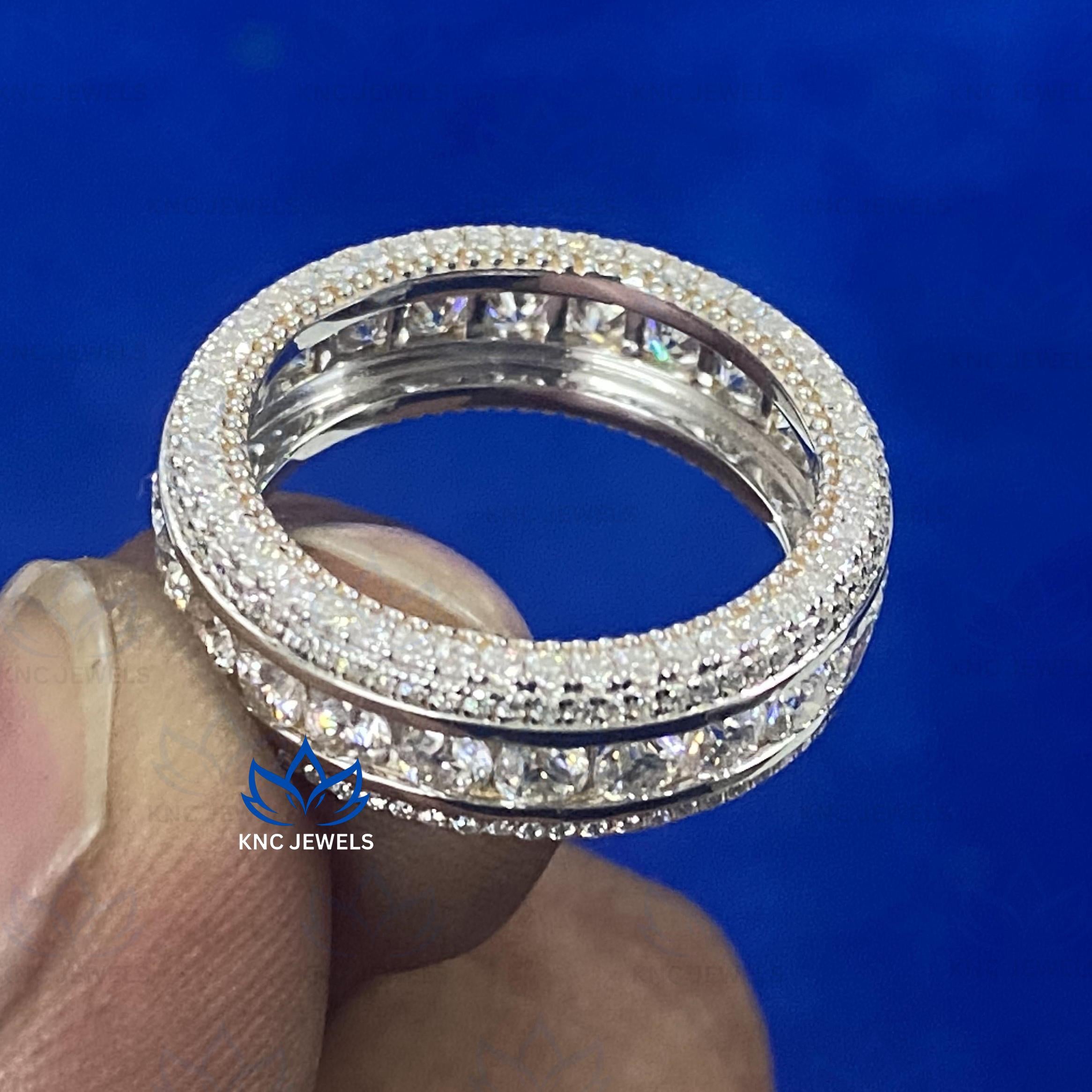 3.50ct Lab Grown Diamond Eternity Band: 14K White Gold Wedding Ring