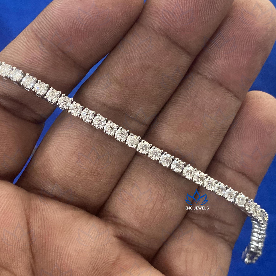 Lab Grown Diamond Tennis Bracelet, Sterling Silver Anniversary Gift
