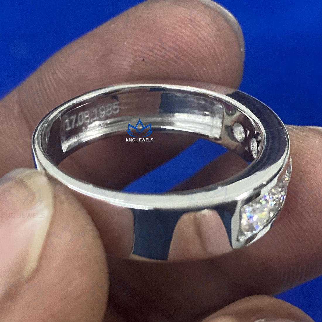 Lab Grown Diamond Men's Wedding Band: Half Eternity Ring, 1.20ctw