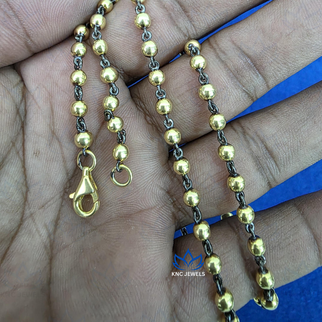 Victorian Ball Chain Necklace, Edwardian Gold Link Necklace, Blackened Gold Bead Chain, Georgian Style Antique Necklace, Gift for Her