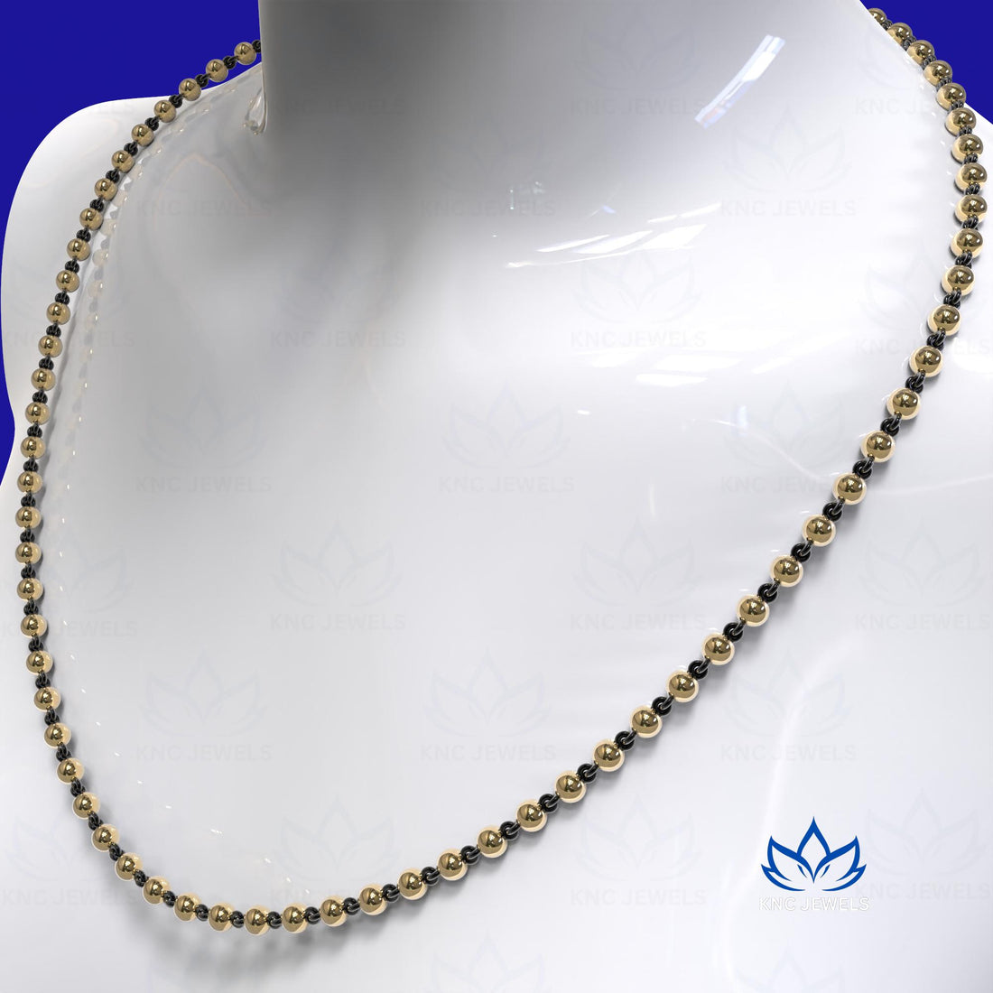 Edwardian Ball n Chain Necklace with Blackened Gold Links, Victorian Style Chain