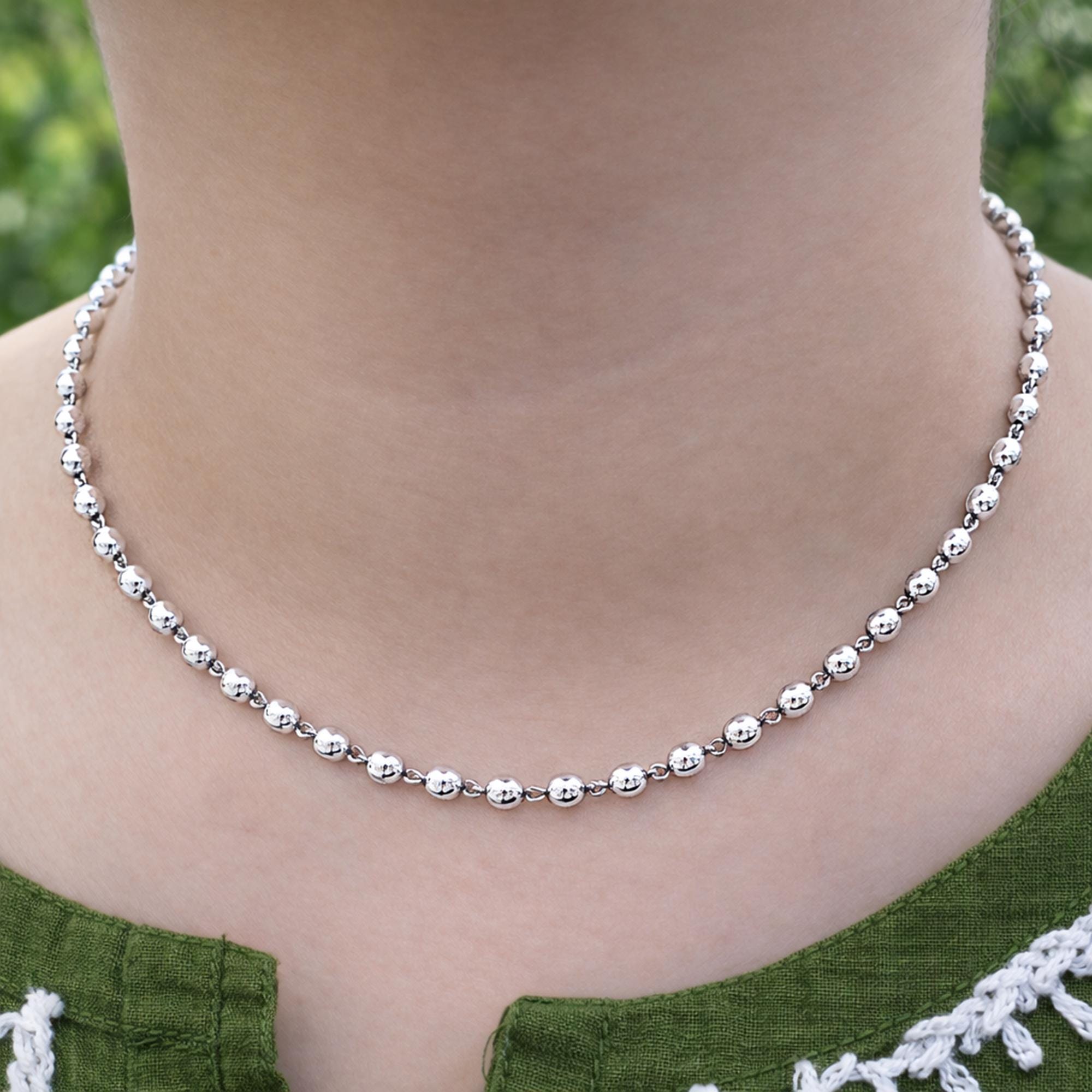 4mm Edwardian Ball Chain Georgian Style Chain Unisex Necklace