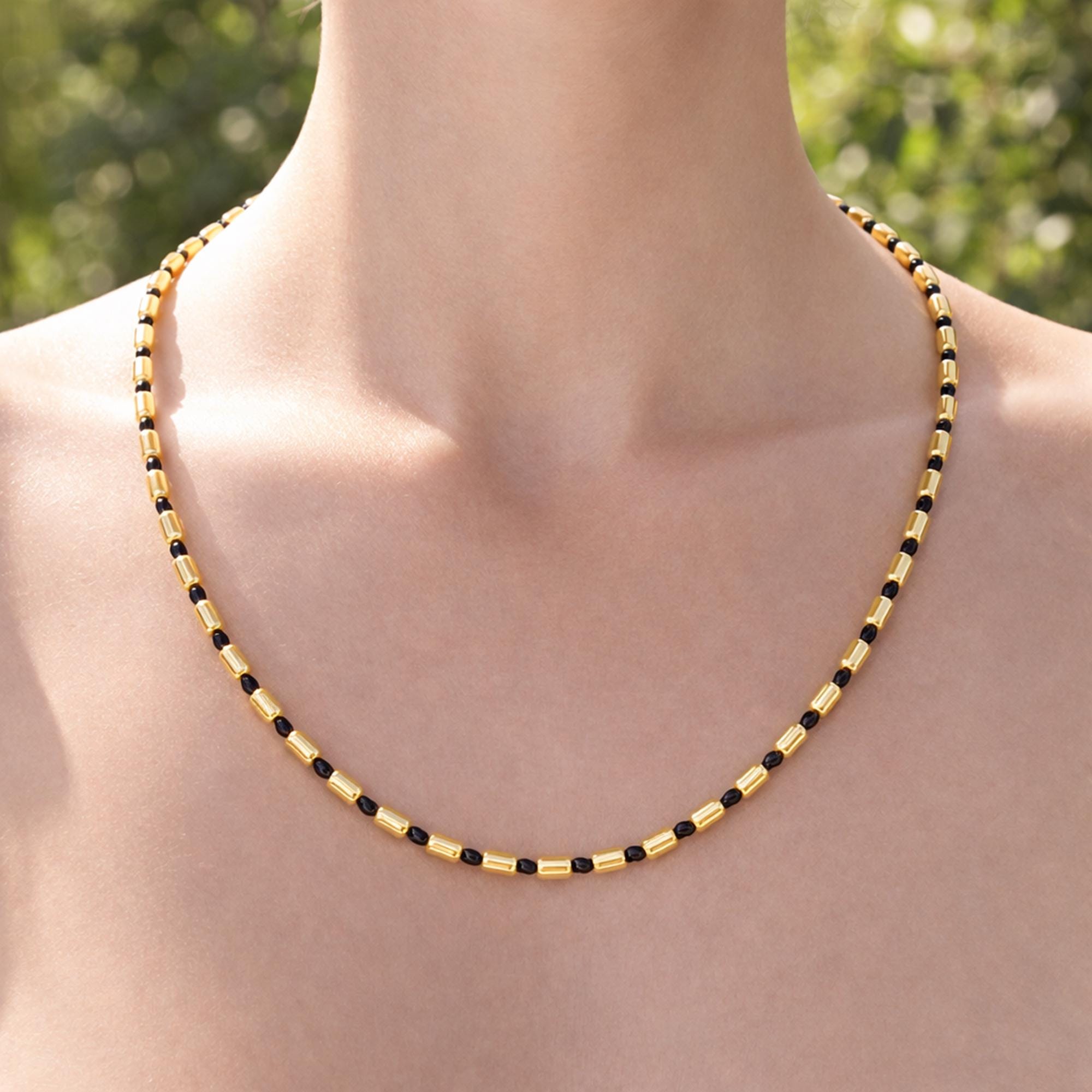 Blackened Gold Ball Chain Necklace | Sterling Silver Georgian Style | Unisex Antique Jewelry Gift
