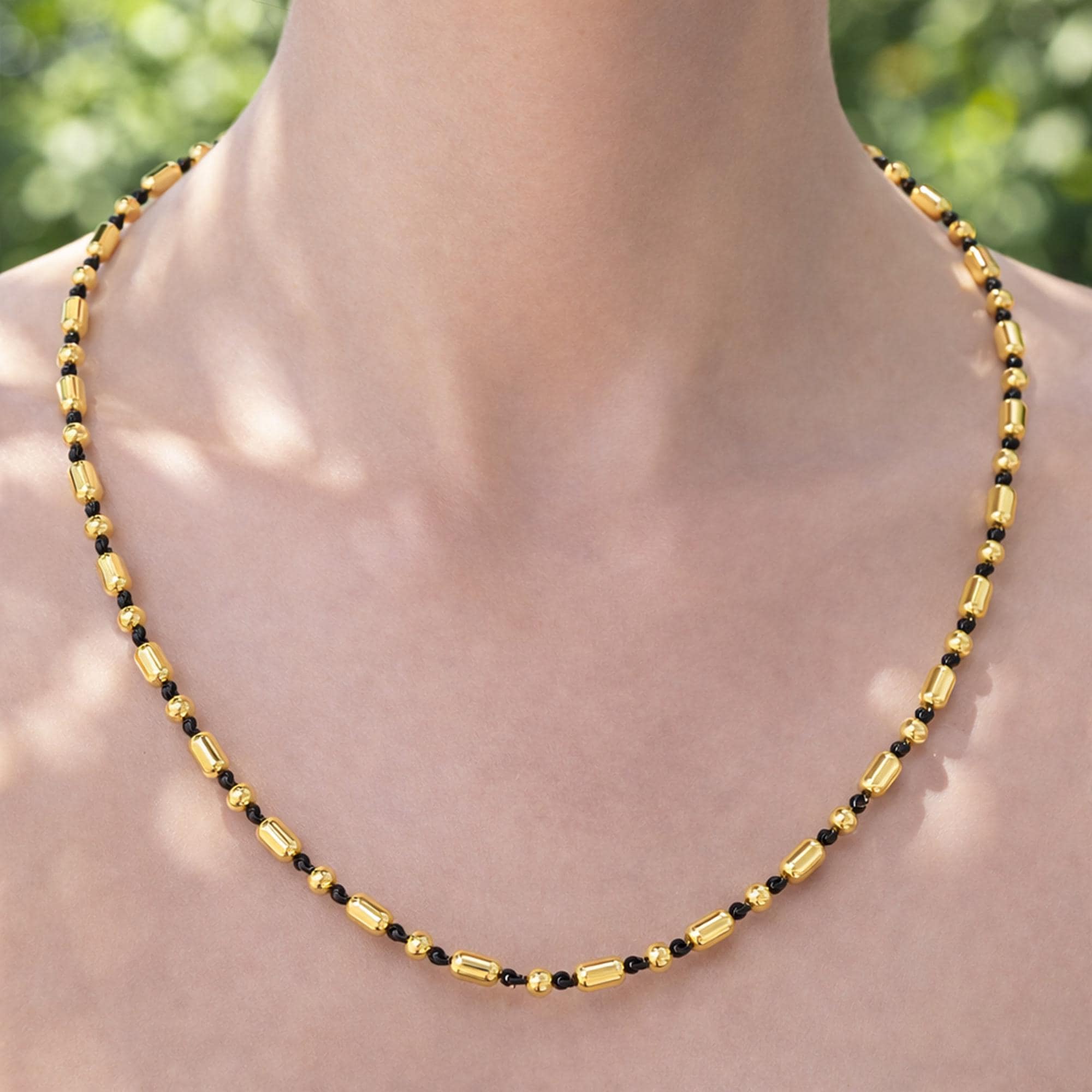 Georgian Style Sterling Silver Ball Chain Necklace, Blackened Gold Plated, Antique Bead Chain, Unisex Gift, 15-24 Inch