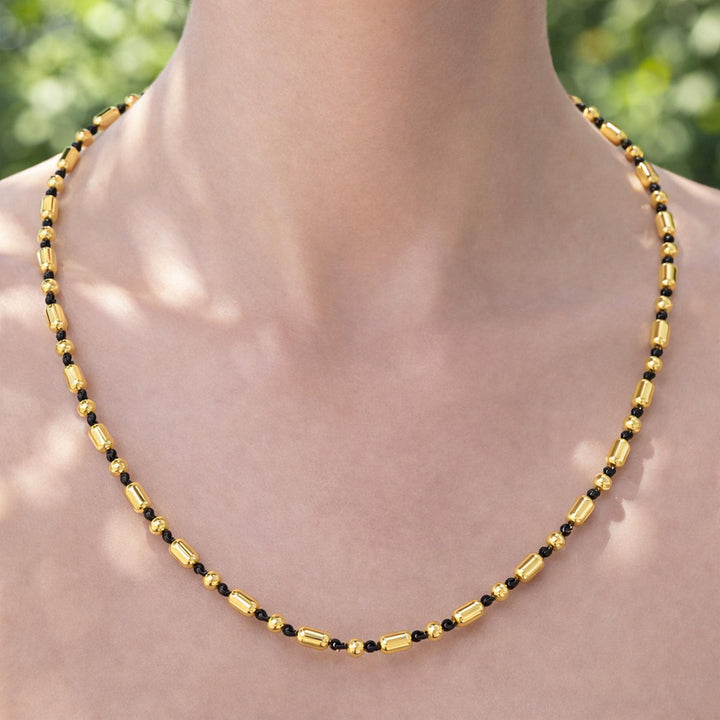 Georgian Style Sterling Silver Ball Chain Necklace, Blackened Gold Plated, Antique Bead Chain, Unisex Gift, 15-24 Inch