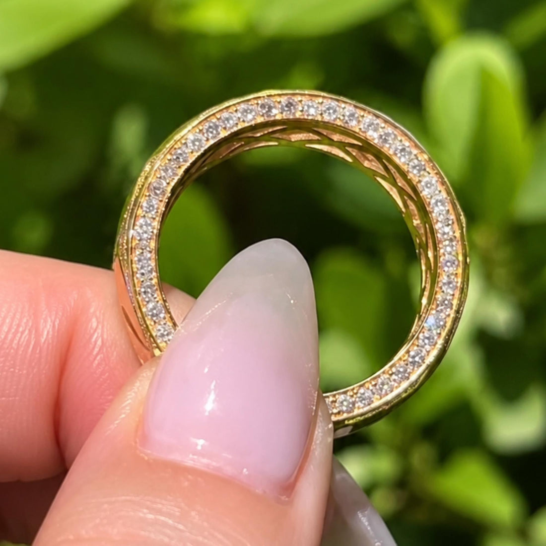Mens Diamond Wedding Band 14K Gold Lab Grown Diamond Ring, Hammered Eternity Band for Men, Anniversary Husband Gift