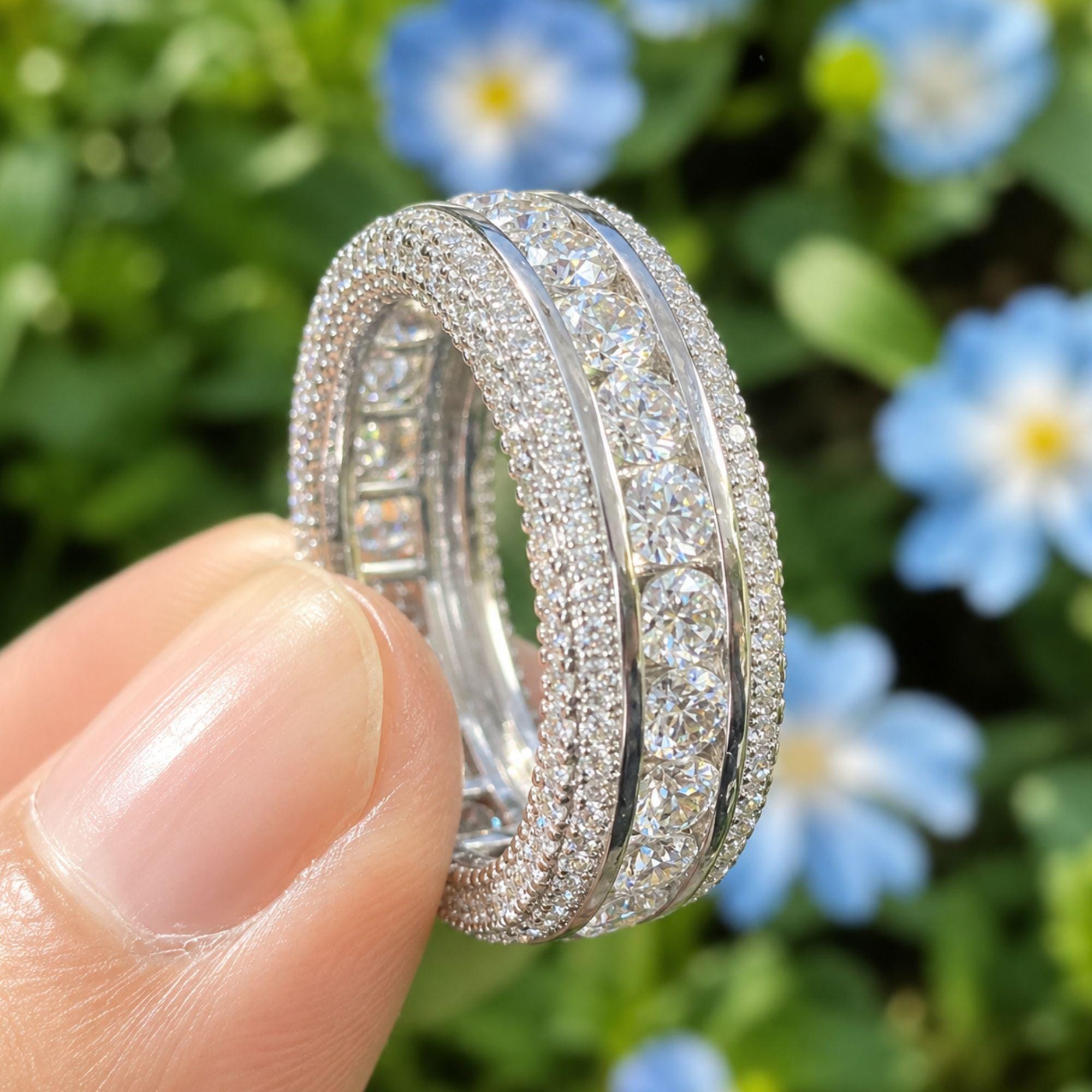 3.50ct Lab Grown Diamond Eternity Band: 14K White Gold Wedding Ring