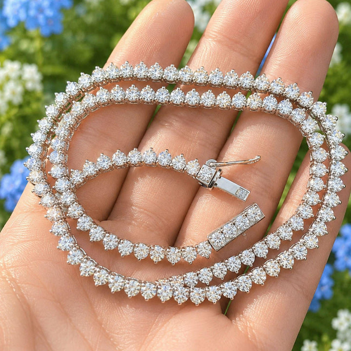 Lab Grown Diamond Tennis Necklace, Sterling Silver, Anniversary Gift