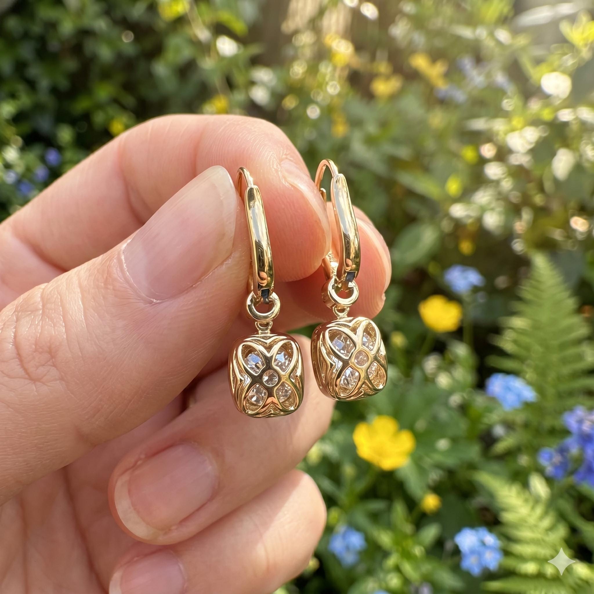 Elongated Cushion Cut Drop Hoop Earrings, Lab Grown Diamond Huggie Earrings, Teardrop Bridal Earrings, Gift for Her